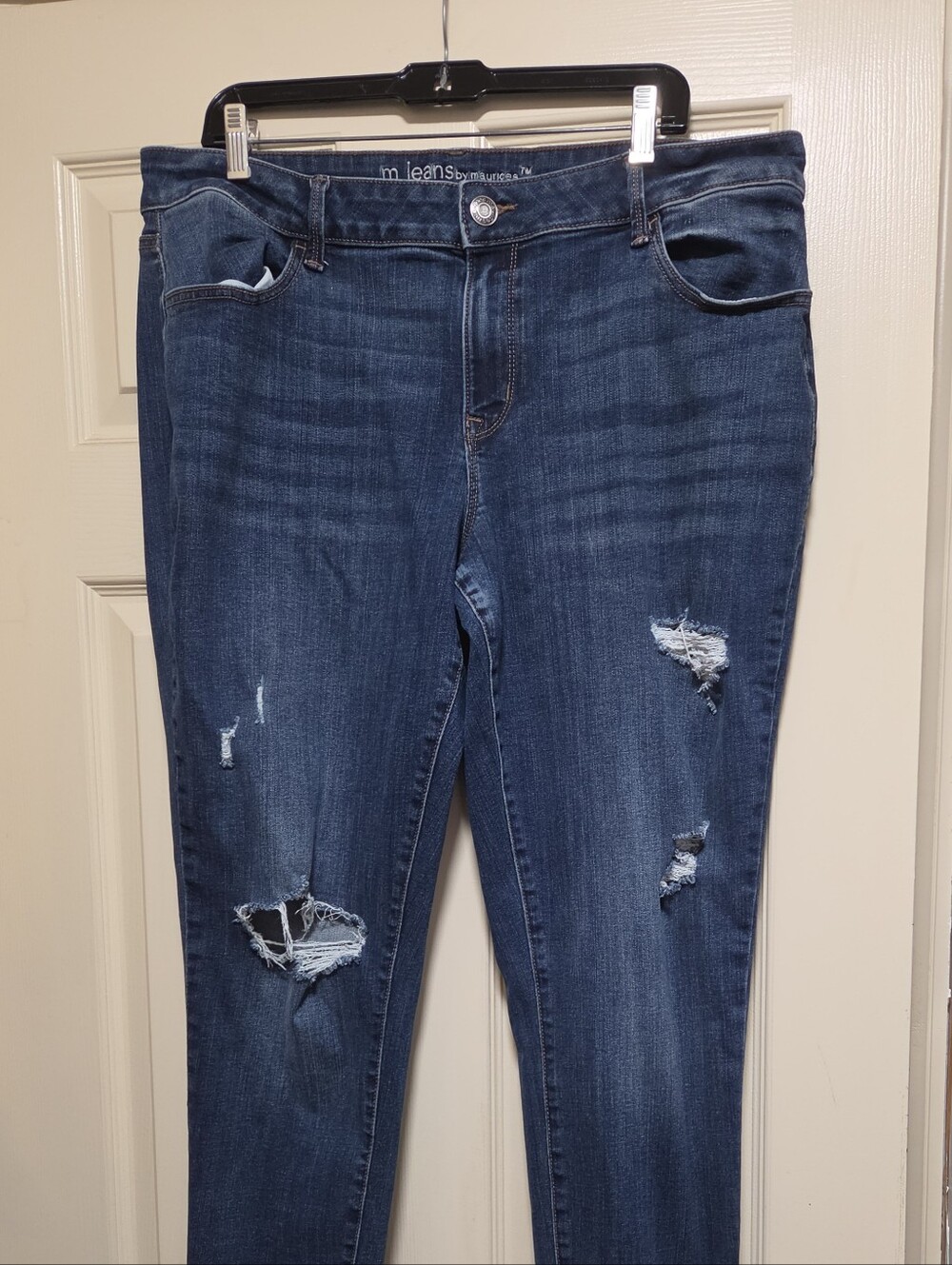 m jeans by maurices Distressed Mid-Rise Skinny Jeans Medium Wash XXL Long